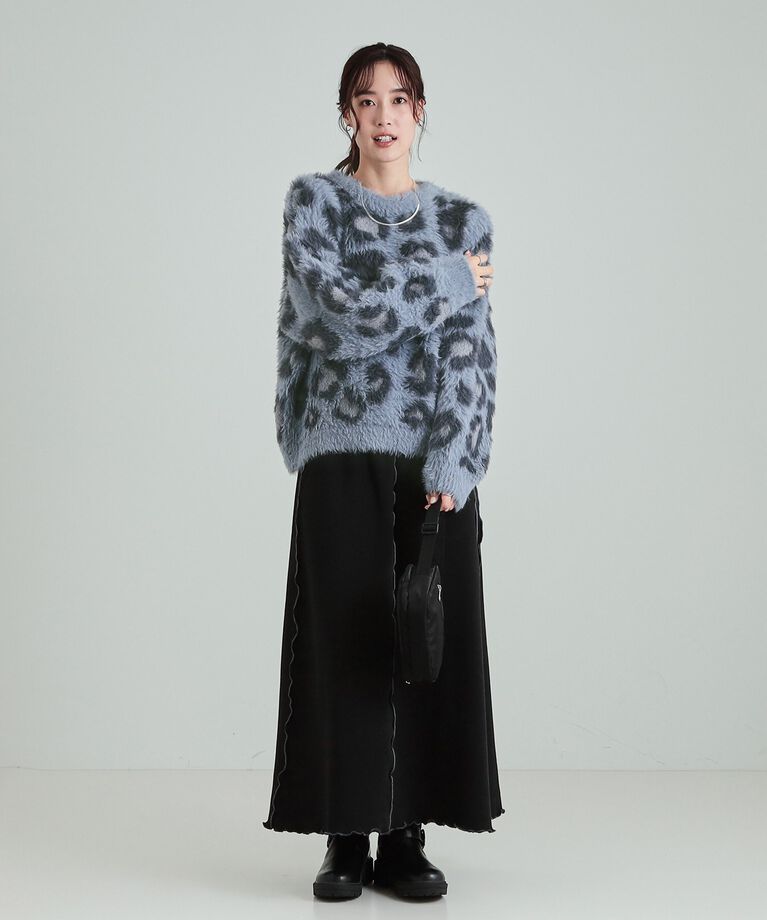 SHOO･LA･RUE「ふわふわレオパード柄フェザーニット」|ニット・セーター|
