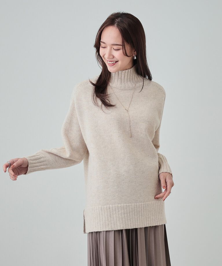 SHOO･LA･RUE「【S-LL/体型カバー】上品さを兼ね備えた ふわふわゆるハイネックニット」|ニット・セーター|