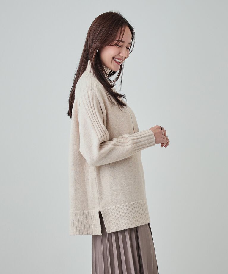 SHOO･LA･RUE「【S-LL/体型カバー】上品さを兼ね備えた ふわふわゆるハイネックニット」|ニット・セーター|