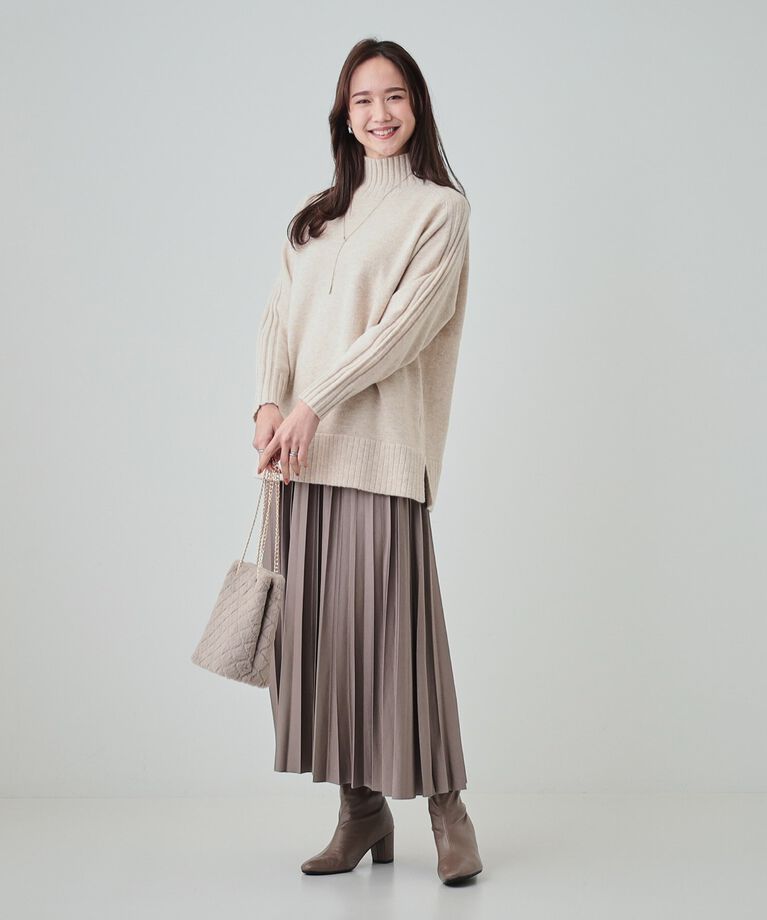 SHOO･LA･RUE「【S-LL/体型カバー】上品さを兼ね備えた ふわふわゆるハイネックニット」|ニット・セーター|