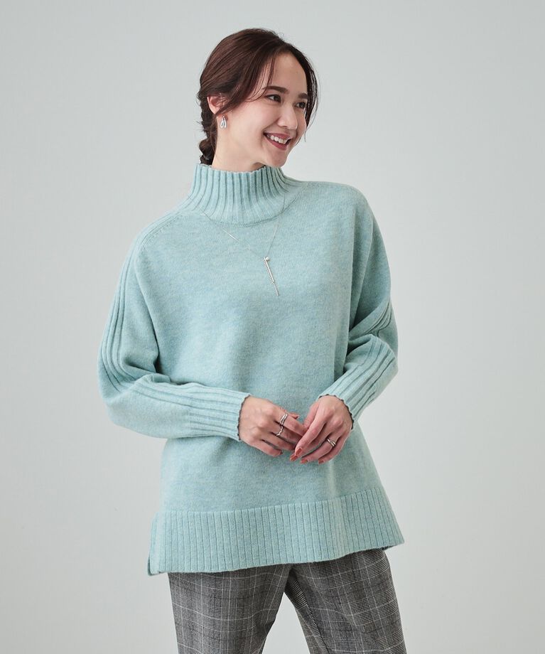SHOO･LA･RUE「【S-LL/体型カバー】上品さを兼ね備えた ふわふわゆるハイネックニット」|ニット・セーター|