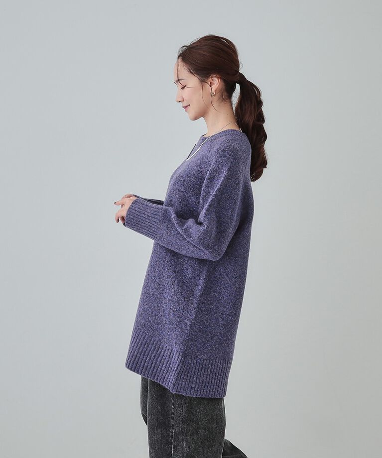 SHOO･LA･RUE「【S-LL/体型カバー】ふんわりあたたかい ニットチュニック」|ニット・セーター|
