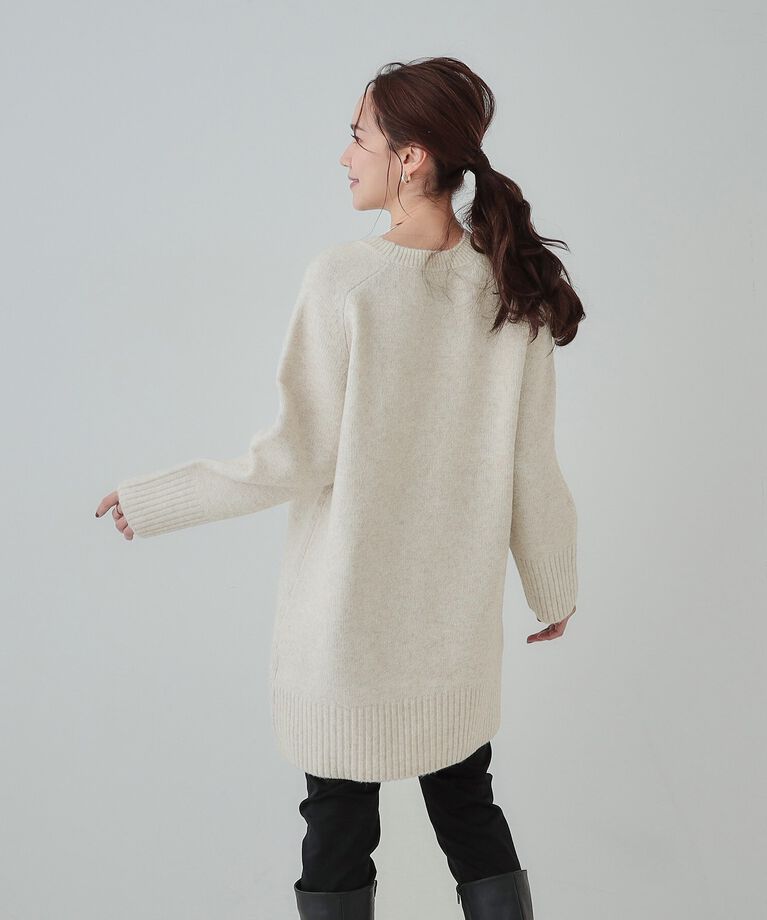 SHOO･LA･RUE「【S-LL/体型カバー】ふんわりあたたかい ニットチュニック」|ニット・セーター|