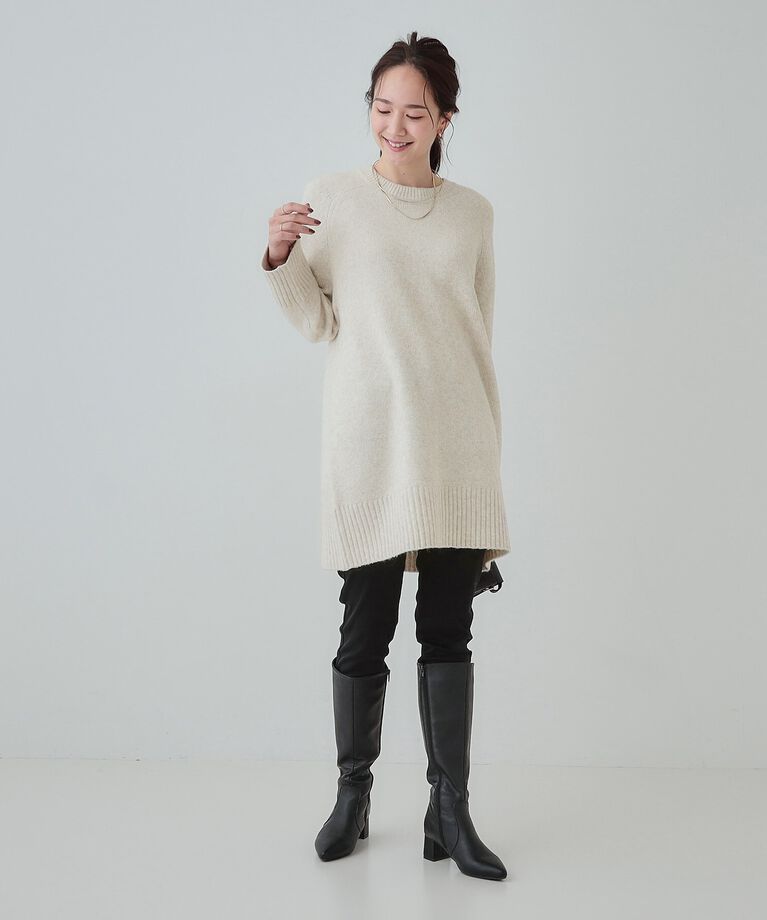 SHOO･LA･RUE「【S-LL/体型カバー】ふんわりあたたかい ニットチュニック」|ニット・セーター|