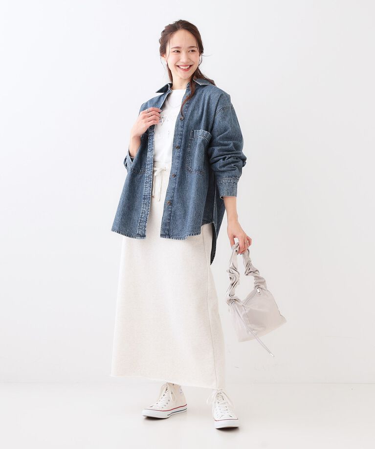 SHOO･LA･RUE「【洗える/S-LL】BIGポケット オーバーサイズデニムシャツ」|シャツ・ブラウス|