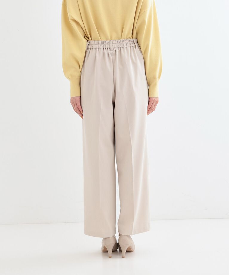 SHOO･LA･RUE「【洗える/S-LL】脚のラインを拾いにくい センタープレス タックワイドパンツ」|その他|