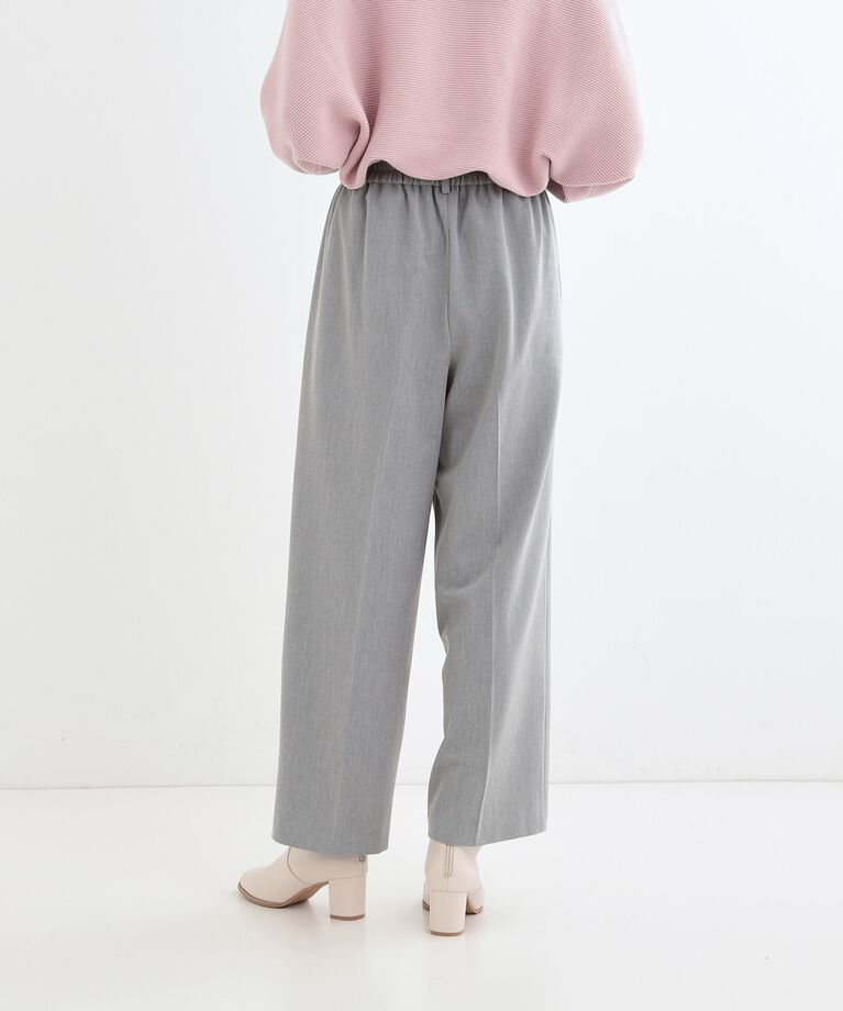 SHOO･LA･RUE「【洗える/S-LL】脚のラインを拾いにくい センタープレス タックワイドパンツ」|その他|