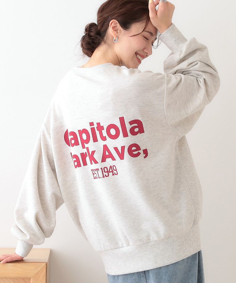 SHOO･LA･RUE「オーバーサイズで抜け感をプラス バックプリントスウェット」|パーカー|ライトグレー(011