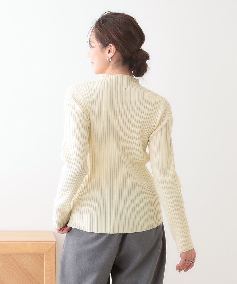 SHOO･LA･RUE「【洗える/S-LL】一枚でもインナーでも プチハイネック リブニット」|ニット・セーター|
