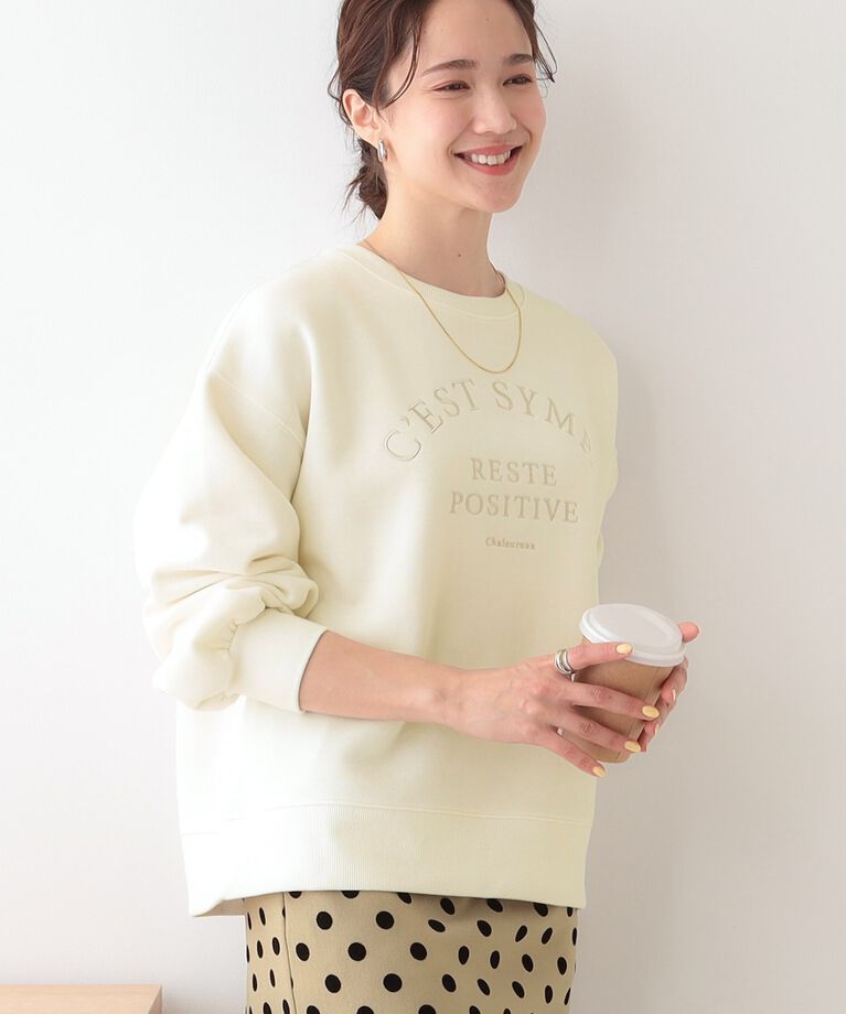 SHOO･LA･RUE「【S-LL】ロゴ刺繍で大人っぽく 裏起毛トップス」|Tシャツ・カットソー|ｱｲﾎﾞﾘｰ(004)