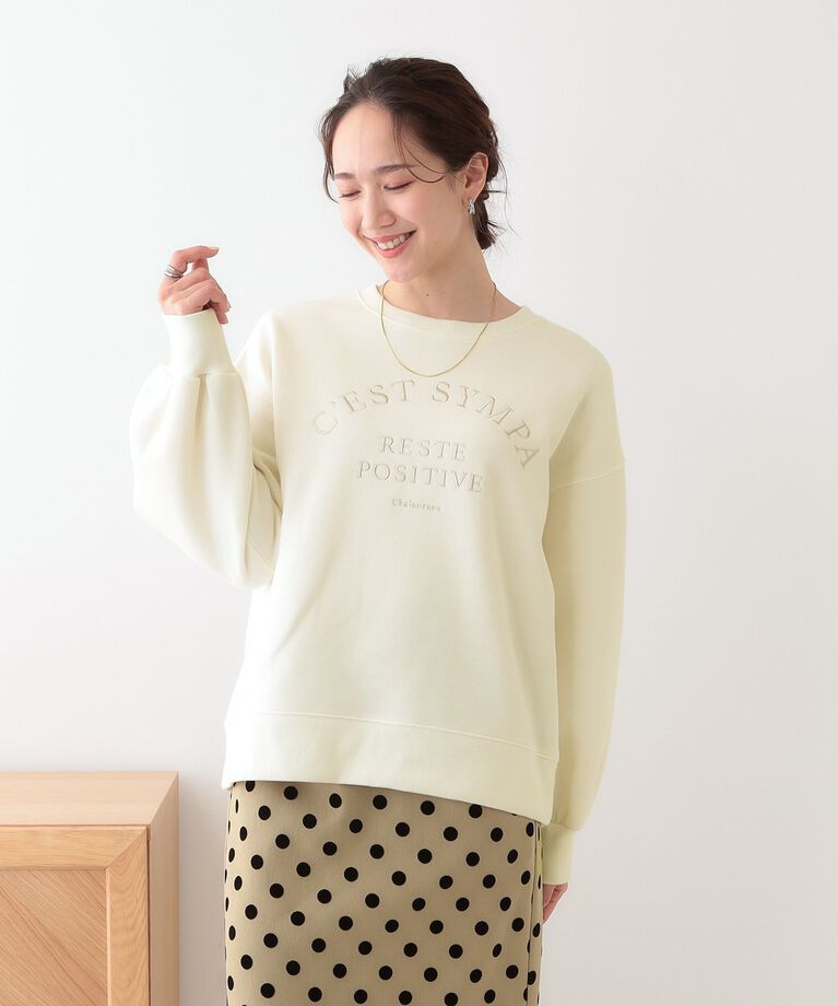SHOO･LA･RUE「【S-LL】ロゴ刺繍で大人っぽく 裏起毛トップス」|Tシャツ・カットソー|