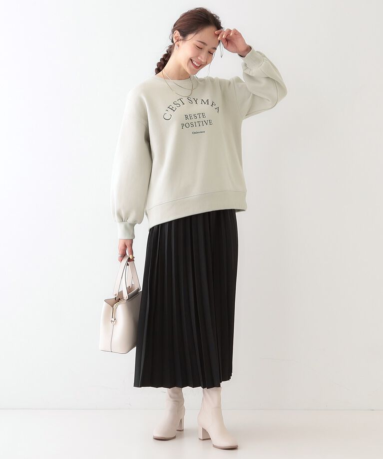 SHOO･LA･RUE「【S-LL】ロゴ刺繍で大人っぽく 裏起毛トップス」|Tシャツ・カットソー|
