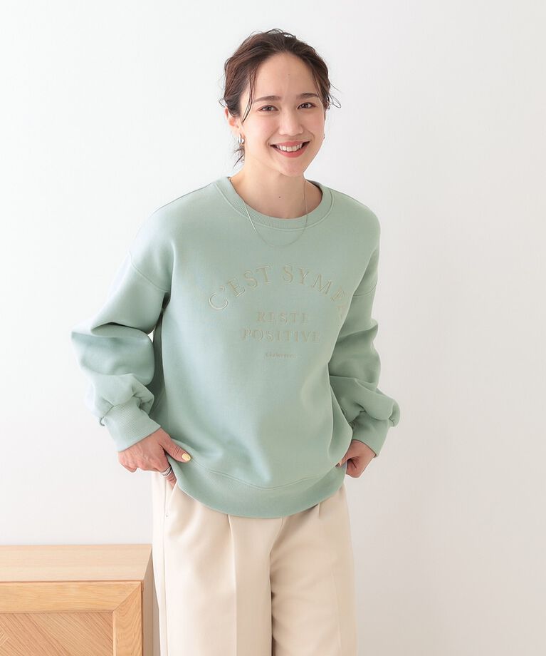 SHOO･LA･RUE「【S-LL】ロゴ刺繍で大人っぽく 裏起毛トップス」|Tシャツ・カットソー|