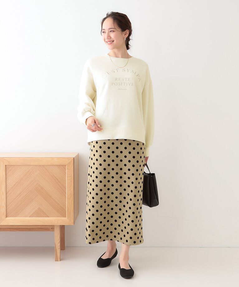 SHOO･LA･RUE「【S-LL】ロゴ刺繍で大人っぽく 裏起毛トップス」|Tシャツ・カットソー|
