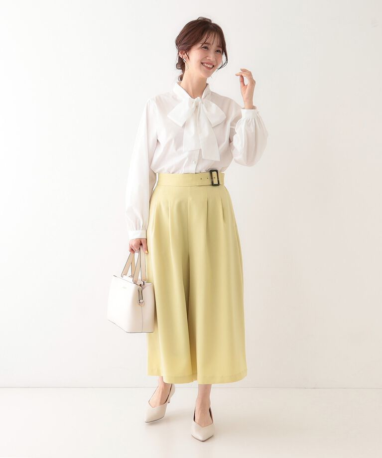 SHOO･LA･RUE「【S-LL/体型カバー】オンオフ兼用 ベルト風ガウチョパンツ」|その他|