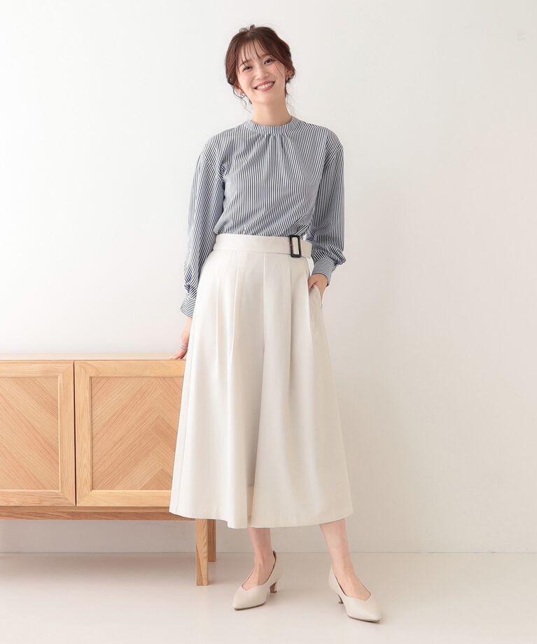 SHOO･LA･RUE「【S-LL/体型カバー】オンオフ兼用 ベルト風ガウチョパンツ」|その他|
