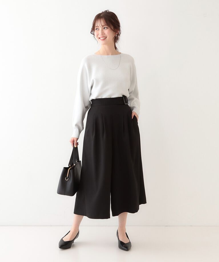 SHOO･LA･RUE「【S-LL/体型カバー】オンオフ兼用 ベルト風ガウチョパンツ」|その他|