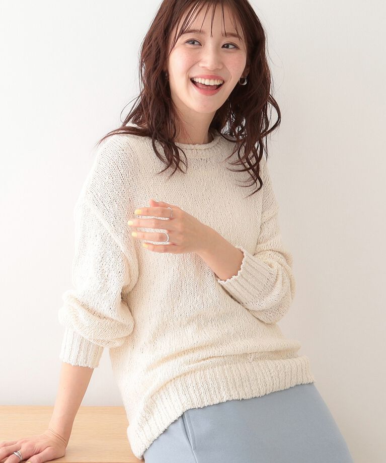 SHOO･LA･RUE「さりげない凹凸感で表情豊か。ロールネックニット」|ニット・セーター|アイボリー(004)