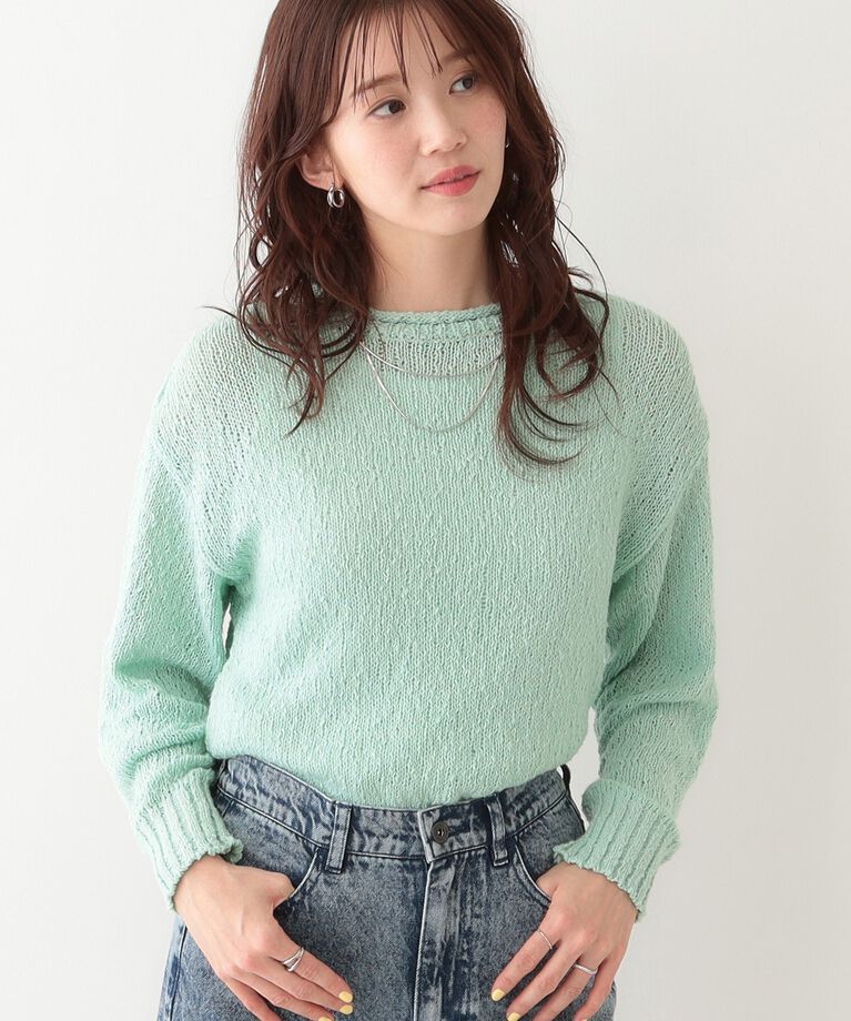 SHOO･LA･RUE「さりげない凹凸感で表情豊か。ロールネックニット」|ニット・セーター|ミントグリーン(02