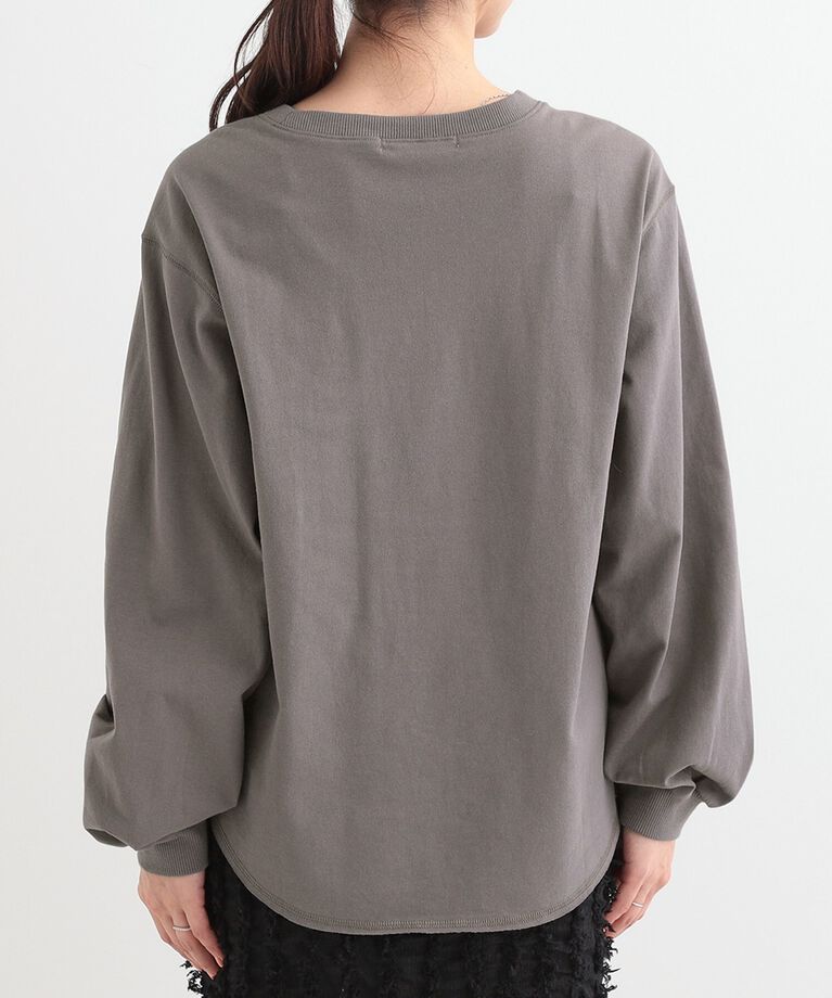 SHOO･LA･RUE「【洗える/S-LL】一枚でもレイヤードでも ラウンドヘムポケット付きロンT」|Tシャツ・カットソー|