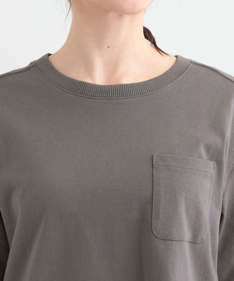 SHOO･LA･RUE「【洗える/S-LL】一枚でもレイヤードでも ラウンドヘムポケット付きロンT」|Tシャツ・カットソー|