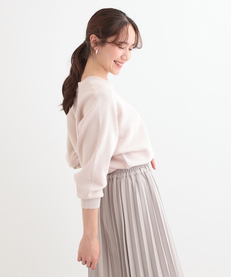 SHOO･LA･RUE「【S-LL】さりげないキラッと感。ラメドルマンニット」|ニット・セーター|