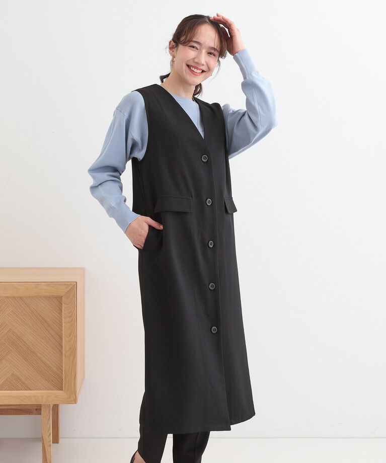 SHOO･LA･RUE「【S-LL/2WAY】ジャンドレにもなるロングジレ」|ベスト・ジレ|