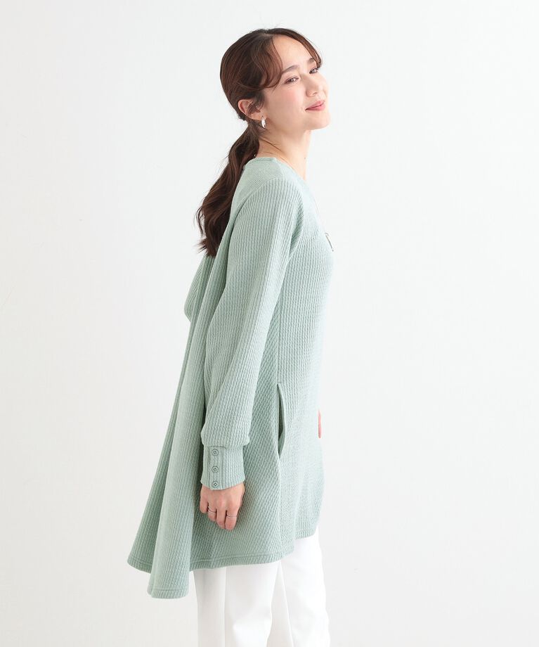 SHOO･LA･RUE「【洗える/S-LL】ふんわりタッチが癖になる ふくれジャカードチュニック」|チュニック|