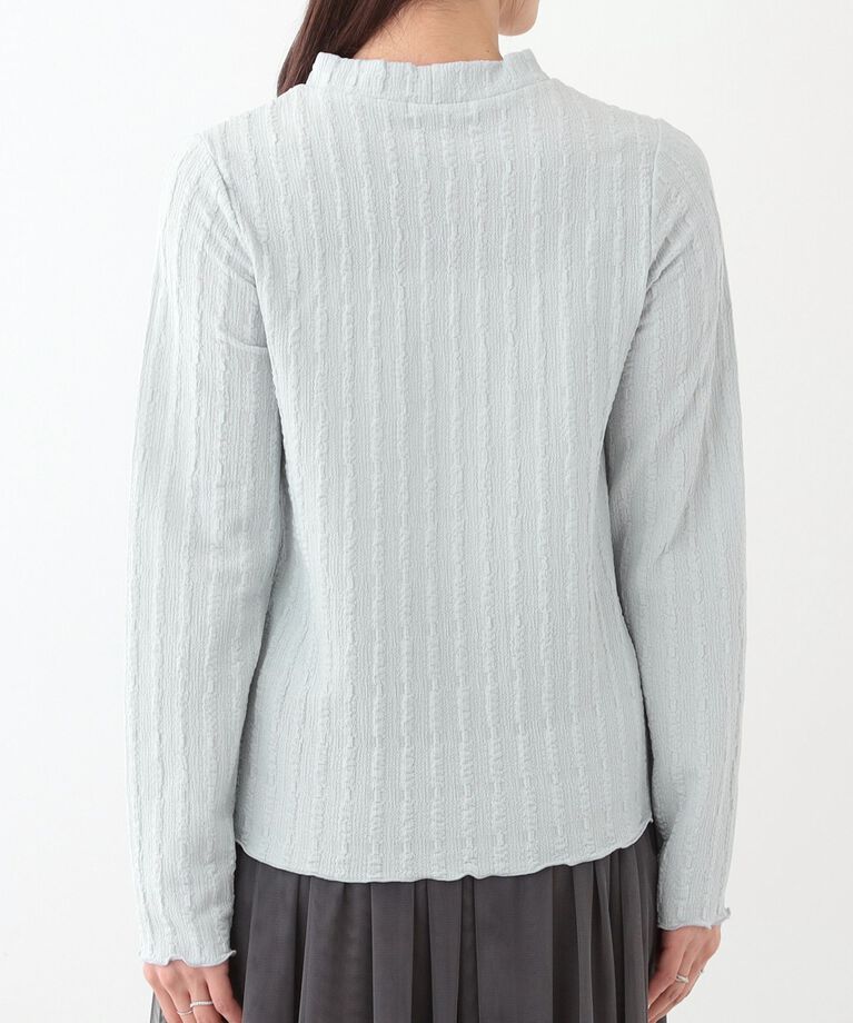 SHOO･LA･RUE「【S-LL】一枚でもインナーでも ふくれジャカード プチハイネックトップス」|Tシャツ・カットソー|