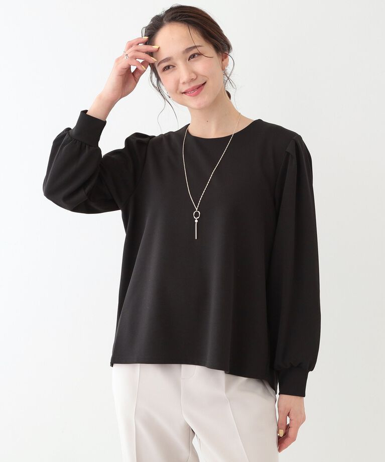 SHOO･LA･RUE「【S-LL/2点セット】女性らしく好印象 アクセ付き カットジョーゼット トップス」|Tシャツ・カットソー|