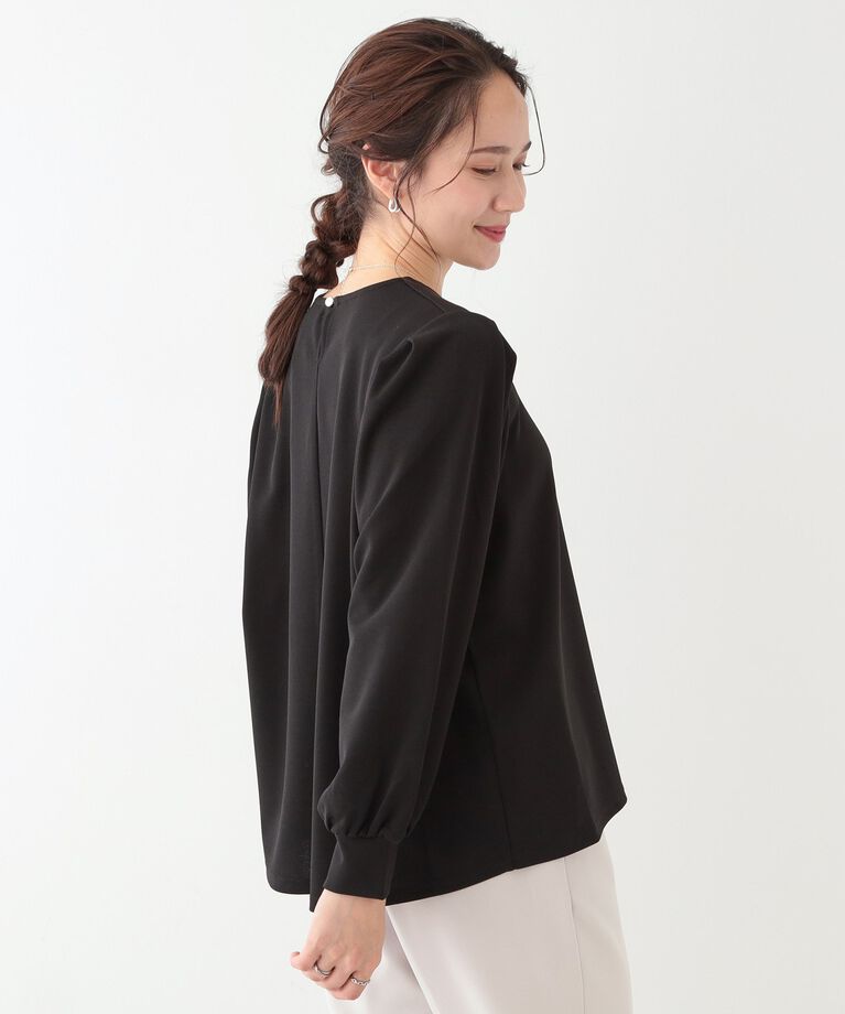 SHOO･LA･RUE「【S-LL/2点セット】女性らしく好印象 アクセ付き カットジョーゼット トップス」|Tシャツ・カットソー|