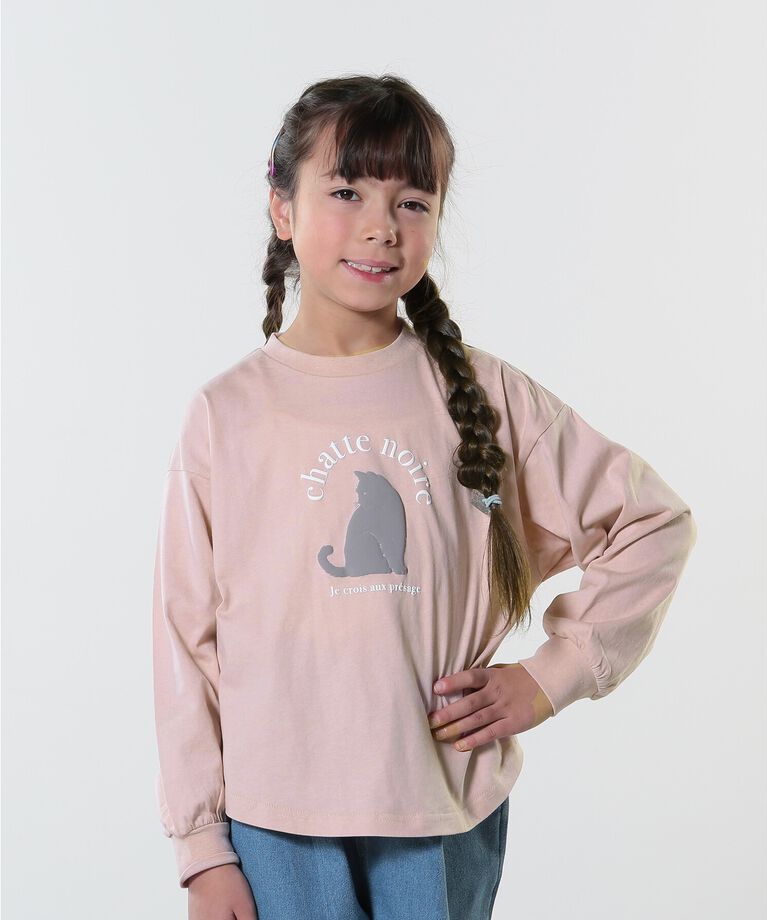 SHOO･LA･RUE「【100-150cm/洗える/姉妹リンク可】GIRLS プリントアソートロンT」|Tシャツ・カットソー|ライトピンク(070