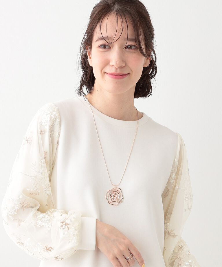 SHOO･LA･RUE「【2WAY】ローズモチーフネックレス」|ネックレス|