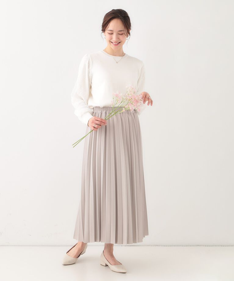 SHOO･LA･RUE「【S-LL】大人可愛い お袖レースドッキングニット」|ニット・セーター|