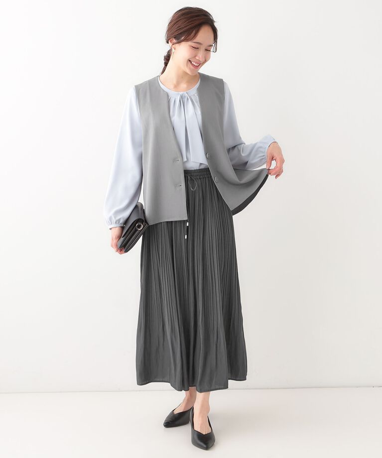 SHOO･LA･RUE「歩くたび揺れる サテンプリーツスカート」|スカート|