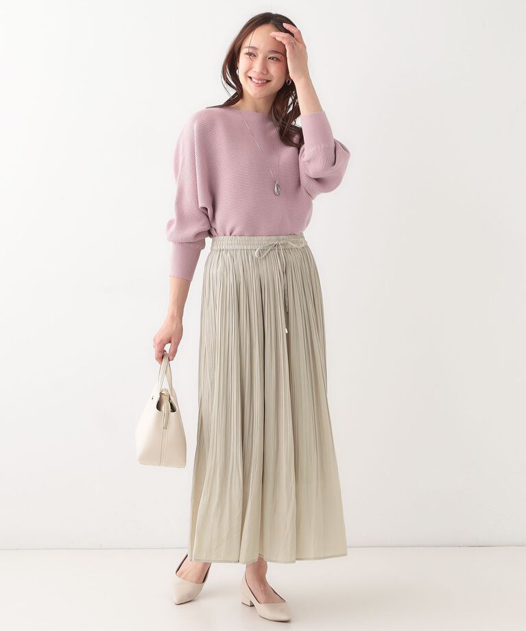 SHOO･LA･RUE「歩くたび揺れる サテンプリーツスカート」|スカート|