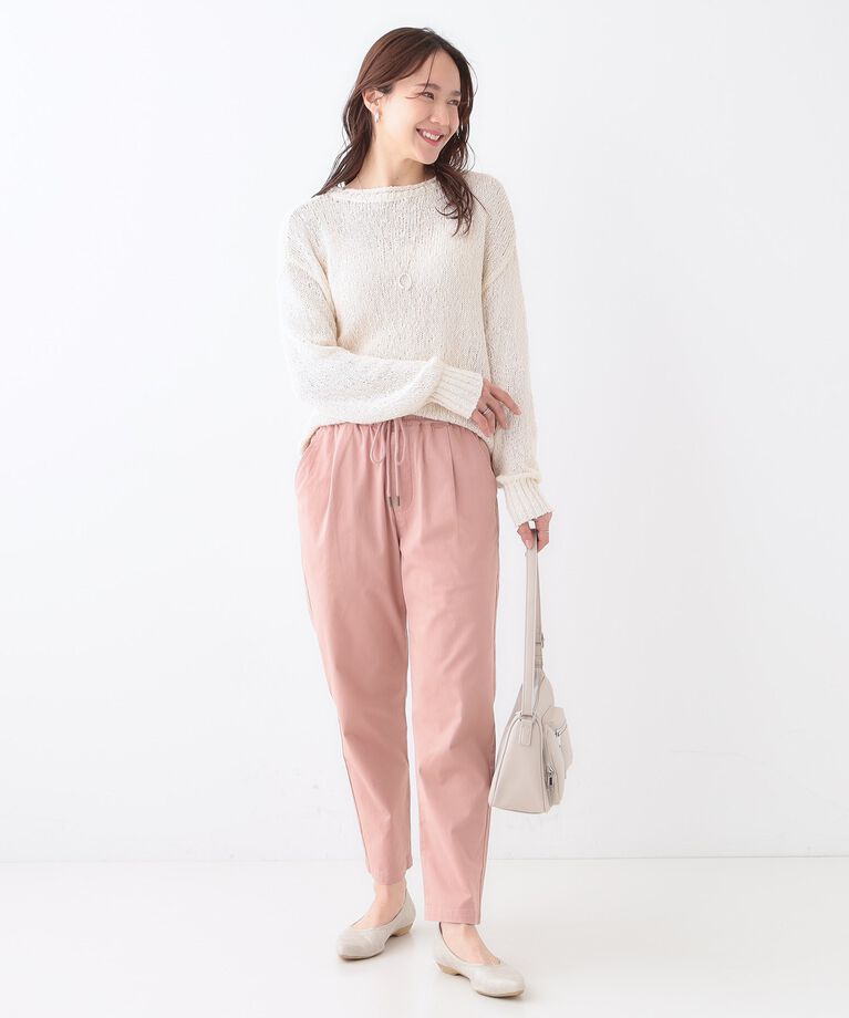 SHOO･LA･RUE「【洗える/SS-3L/美脚シルエット】綿ストレッチイージーテーパードパンツ」|その他|