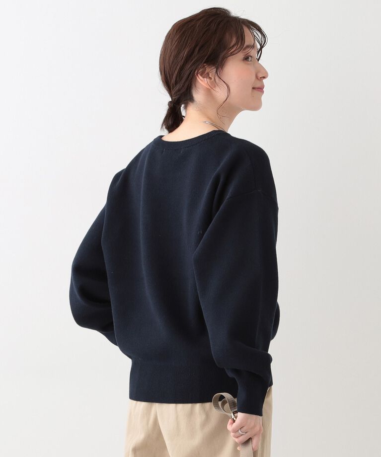 SHOO･LA･RUE「【洗える/S-LL/ちくちくしにくい】ロゴ入りスウェットライクニット」|ニット・セーター|