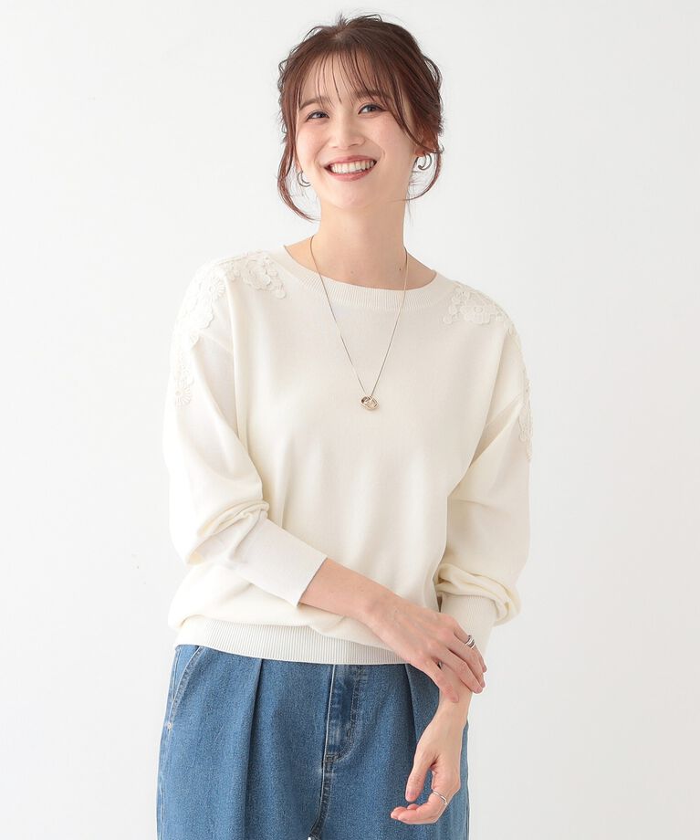 SHOO･LA･RUE「肩レースが差をつける デザインニット」|ニット・セーター|