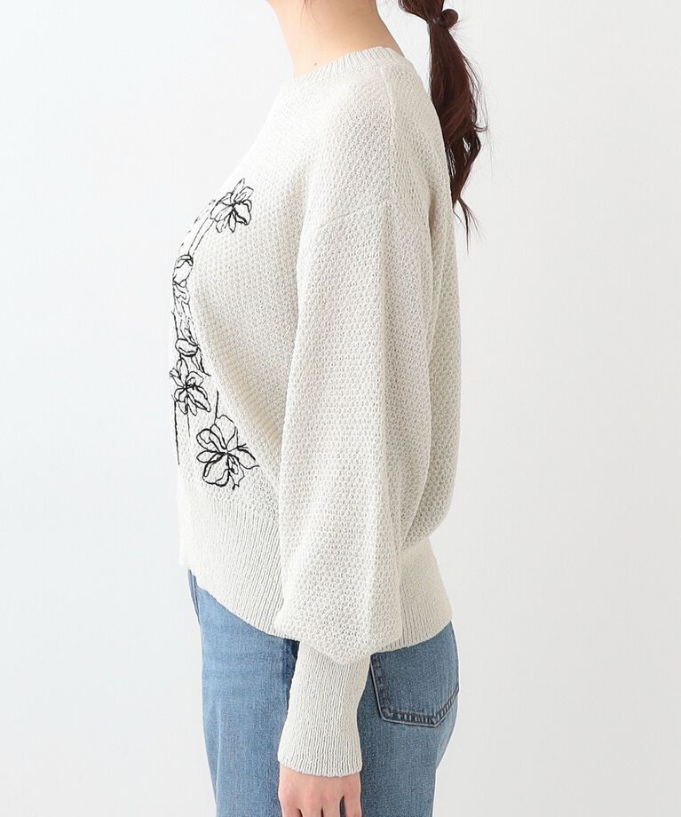 SHOO･LA･RUE「【S-LL】花柄刺繍ブークレニット」|ニット・セーター|