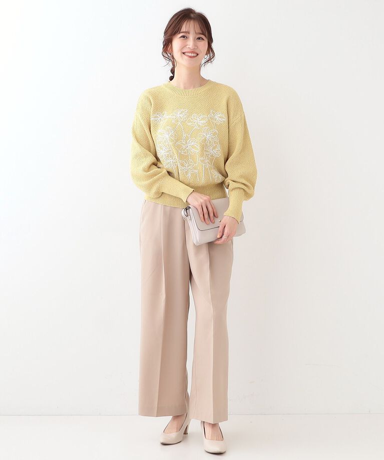 SHOO･LA･RUE「【S-LL】花柄刺繍ブークレニット」|ニット・セーター|