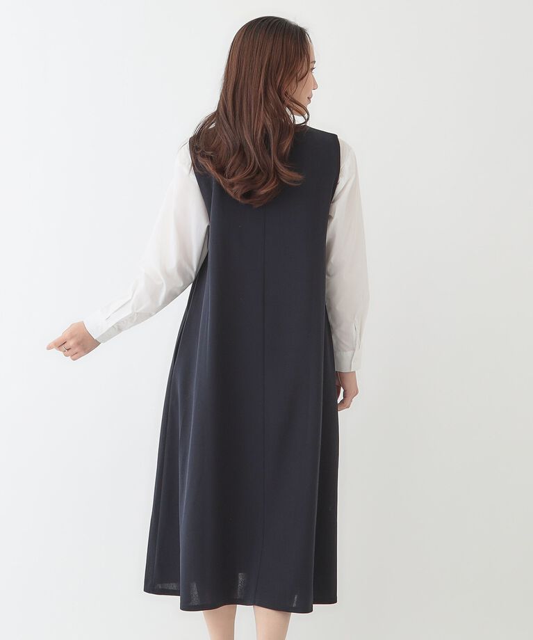 SHOO･LA･RUE「【洗える】フレアラインが美しい サラっと着られる Vネックジャンドレ」|ワンピース|