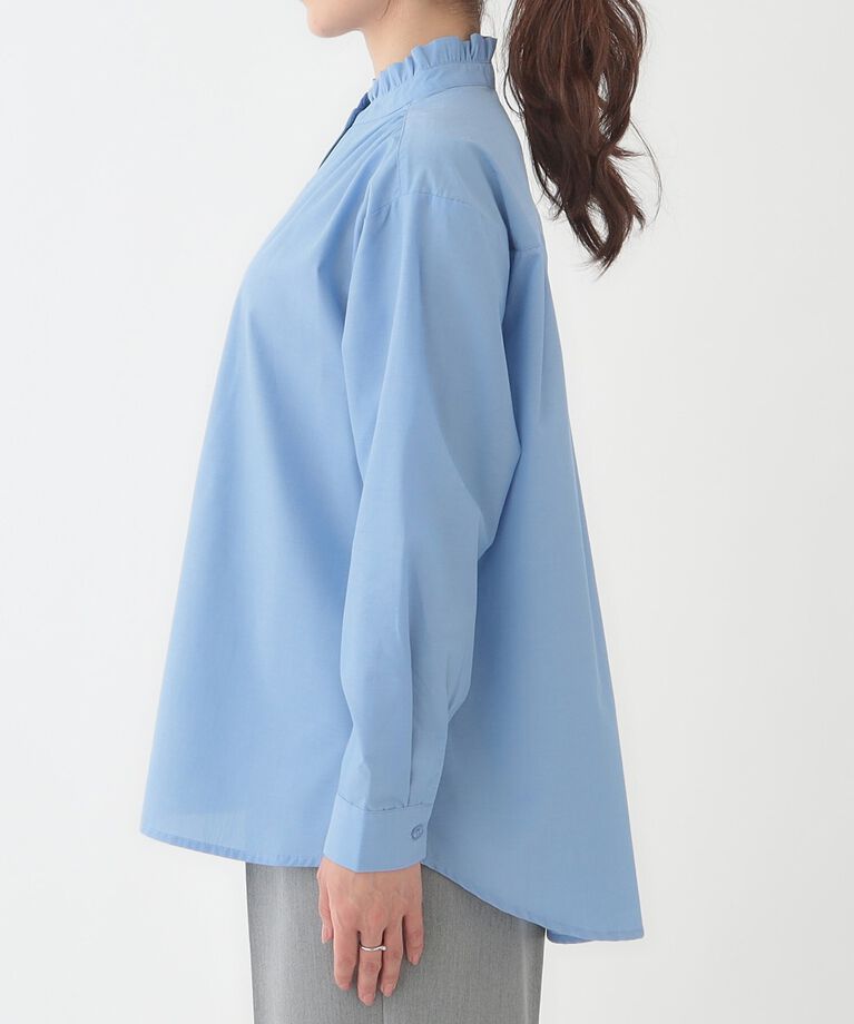 SHOO･LA･RUE「すっきり好印象 フリルスタンドブラウス」|シャツ・ブラウス|
