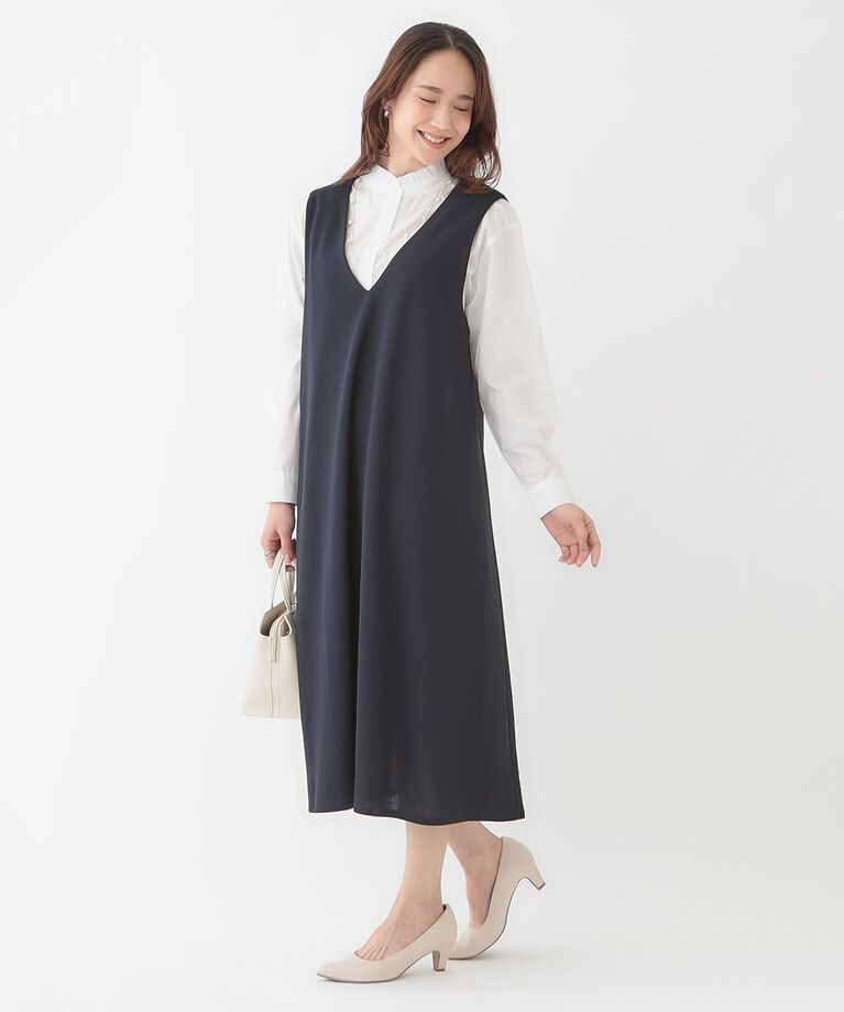 SHOO･LA･RUE「すっきり好印象 フリルスタンドブラウス」|シャツ・ブラウス|