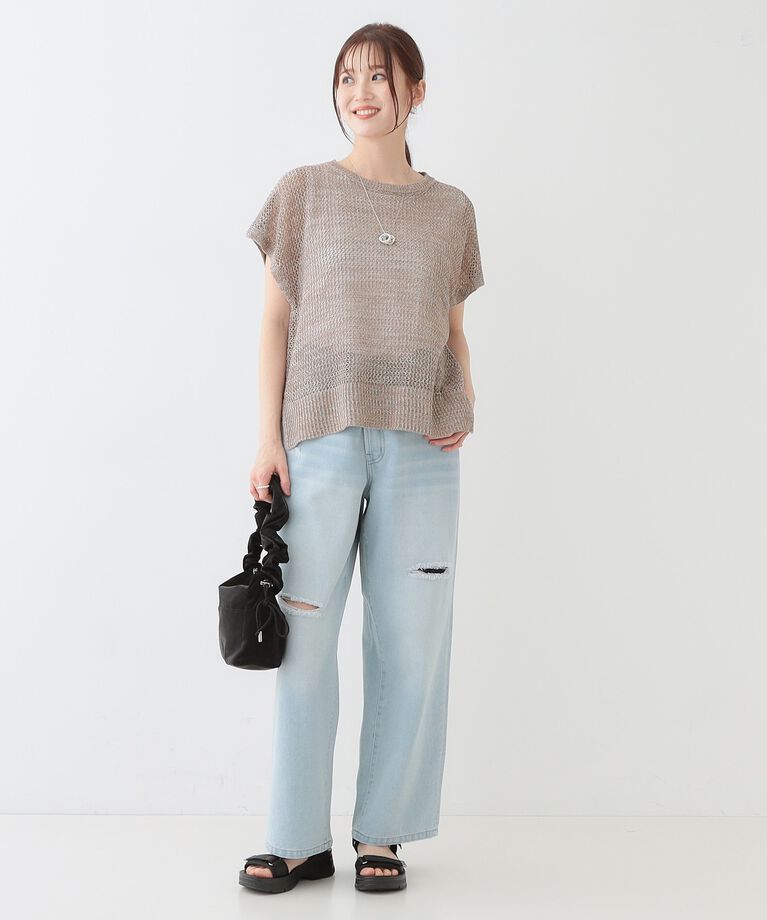 SHOO･LA･RUE「【S-LL/2点セット】大人ナチュラルな メッシュ編みニット+タンクトップ」|その他|