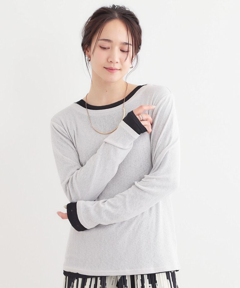SHOO･LA･RUE「【洗える/S-LL/2点セット】1セットあると便利 シアーレイヤードロンTセット」|その他|