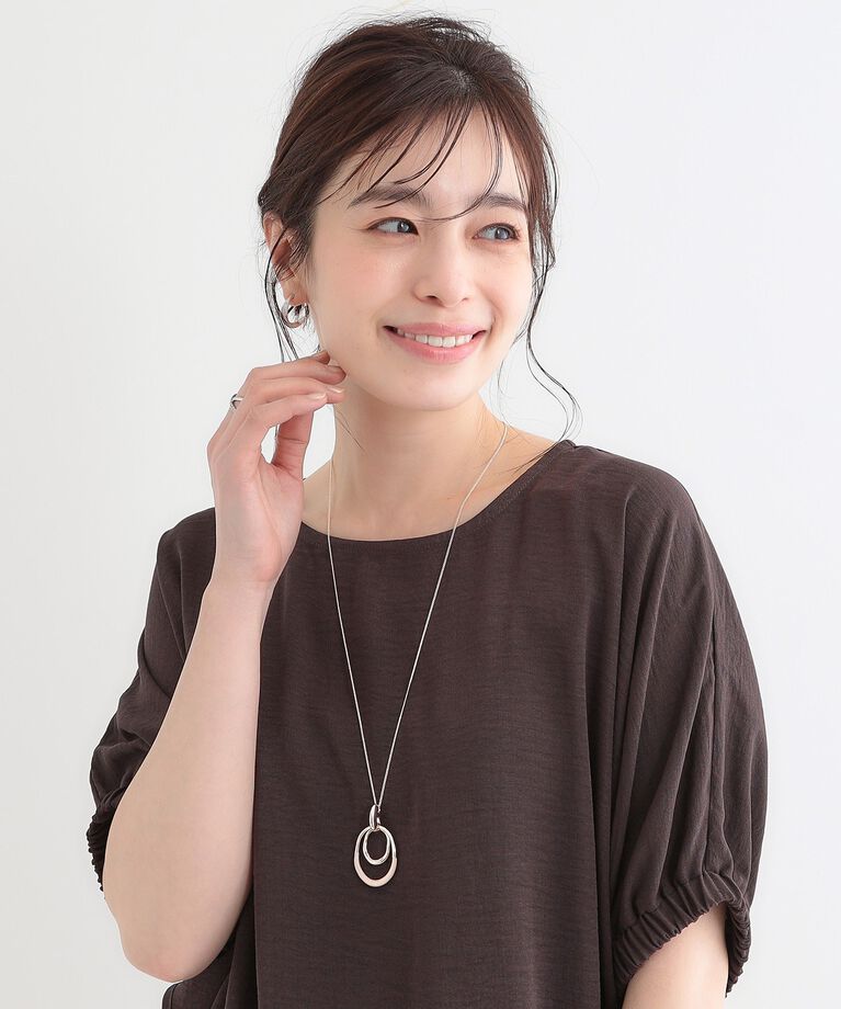 SHOO･LA･RUE「オーバル2フープネックレス」|ネックレス|