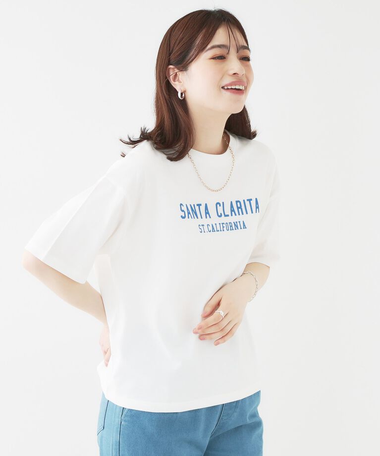 SHOO･LA･RUE「【S-LL/選べる4柄】コットンプリントロゴTシャツ」|Tシャツ・カットソー|