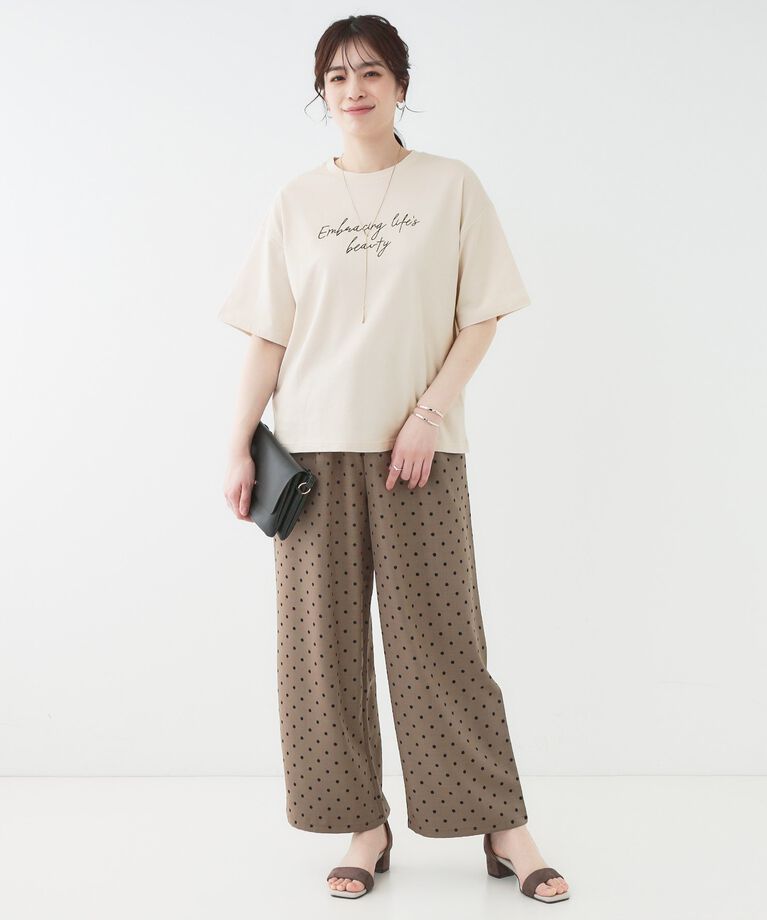 SHOO･LA･RUE「【S-LL/選べる4柄】コットンプリントロゴTシャツ」|Tシャツ・カットソー|