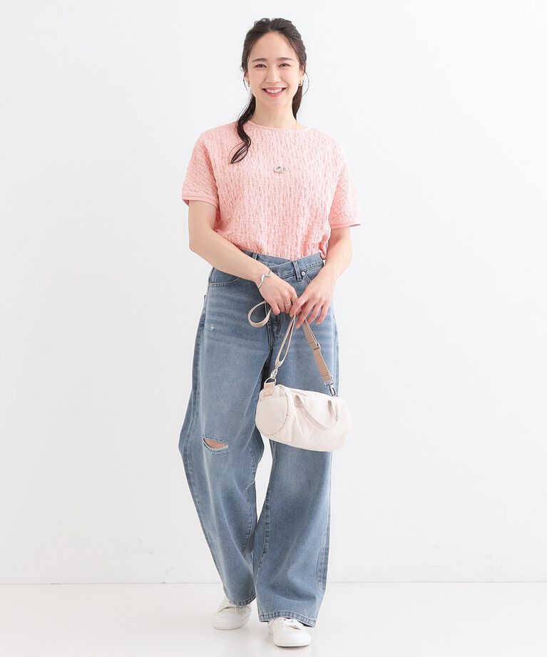 SHOO･LA･RUE「【S-LL】ぽこぽこ素材がこなれ見え ドルマントップス」|Tシャツ・カットソー|